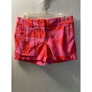 LOFT Ann Taylor Linen pink orange triangles The Riviera short women’s‎ size 00